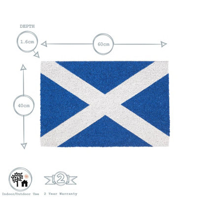Nicola Spring - Coir Door Mat - 60 x 40cm - Scotland Flag