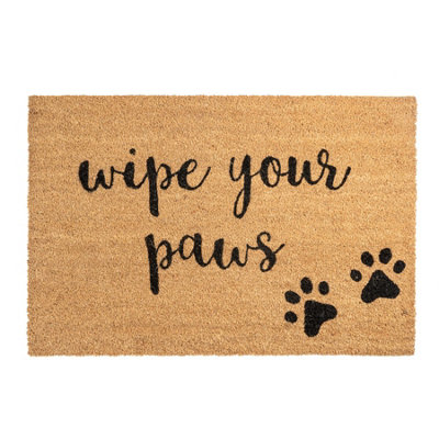 Nicola Spring - Coir Door Mat - 90 x 60cm - Paws