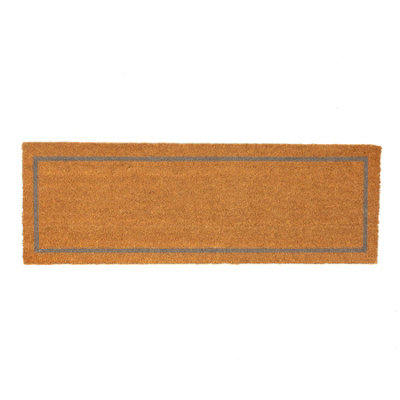 Nicola Spring Coir Double Door Mat 120 x 40cm Grey Inset DIY at B&Q