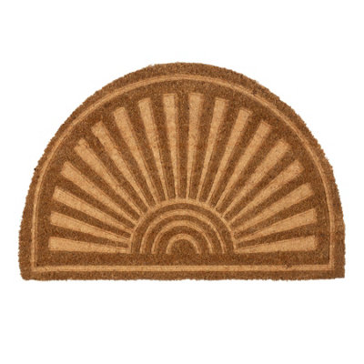 Nicola Spring - Coir Half Moon Door Mat - 60 x 40cm - Embossed