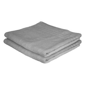 Nicola Spring Cotton Bath Sheets - 160cm x 90cm - Grey - Pack of 2