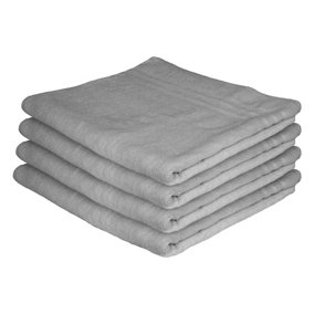 Nicola Spring Cotton Bath Sheets - 160cm x 90cm - Grey - Pack of 4