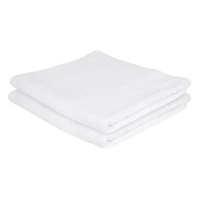 Nicola Spring Cotton Bath Sheets - 160cm x 90cm - White - Pack of 2