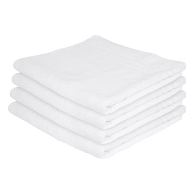 Nicola Spring Cotton Bath Sheets - 160cm x 90cm - White - Pack of 4 Price Comparisons | Compare The Build