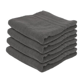 Nicola Spring Cotton Bath Towels - 135cm x 70cm - Charcoal - Pack of 4