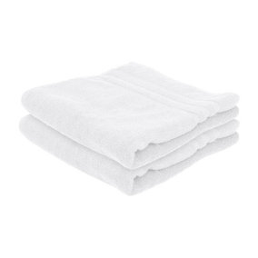 Nicola Spring Cotton Bath Towels - 135cm x 70cm - White - Pack of 2