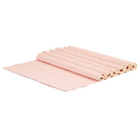 Nicola Spring - Cotton Fabric Placemats - Baby Pink - Pack of 6
