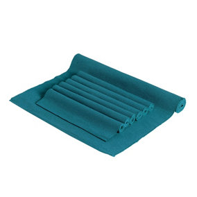 Nicola Spring - Cotton Fabric Placemats & Table Runner Set - Denim Blue - 7pc