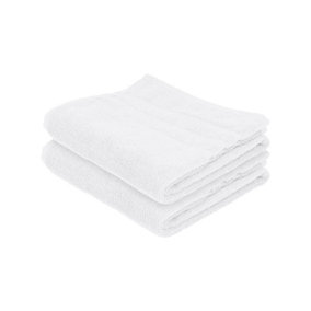 Nicola Spring Cotton Hand Towels - 90cm x 50cm - White - Pack of 2