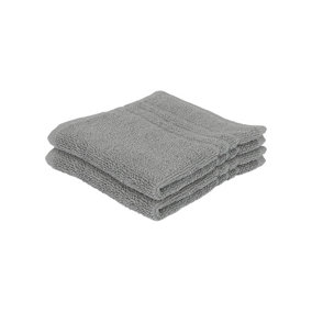 Nicola Spring Cotton Wash Cloths - 30cm x 30cm - Grey - Pack of 2