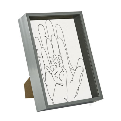 Nicola Spring - Deep Box Photo Frame - A4 (8 x 12") - Grey