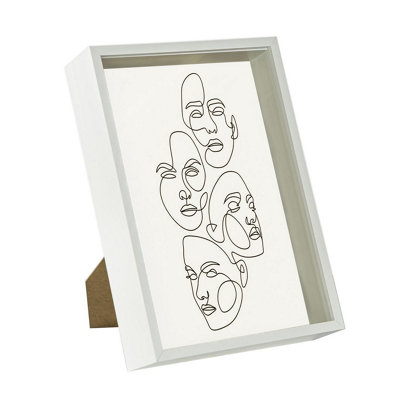 Nicola Spring - Deep Box Photo Frame - A4 (8 x 12") - White