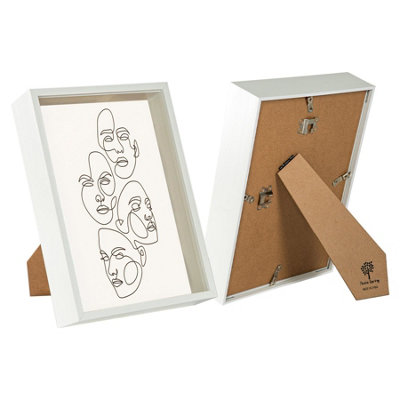 Nicola Spring - Deep Box Photo Frames - A4 (8 x 12") - White - Pack of 2