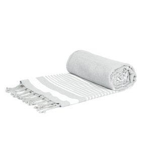 Nicola Spring - Deluxe Cotton Turkish Bath Towel - Light Grey