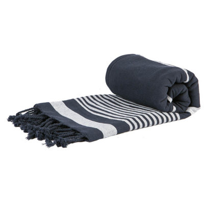 Nicola Spring - Deluxe Cotton Turkish Bath Towel - Navy | DIY at B&Q