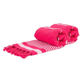 Nicola Spring - Deluxe Cotton Turkish Bath Towels - Hot Pink - Pack of 2
