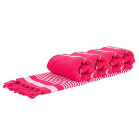 Nicola Spring - Deluxe Cotton Turkish Bath Towels - Hot Pink - Pack of 4