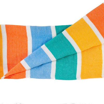 Nicola Spring - Deluxe Cotton Turkish Bath Towels - Multi Stripe - Pack of 2