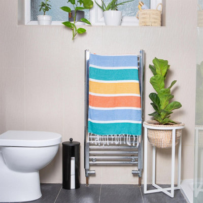 Nicola Spring - Deluxe Cotton Turkish Bath Towels - Multi Stripe - Pack of 4 - 5