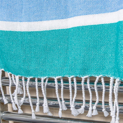Nicola Spring - Deluxe Cotton Turkish Bath Towels - Multi Stripe - Pack of 4 - 7