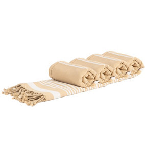 Nicola Spring - Deluxe Cotton Turkish Bath Towels - Natural - Pack of 4