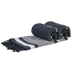 Nicola Spring - Deluxe Cotton Turkish Bath Towels - Navy - Pack of 2