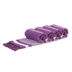 Nicola Spring - Deluxe Cotton Turkish Bath Towels - Purple - Pack of 4