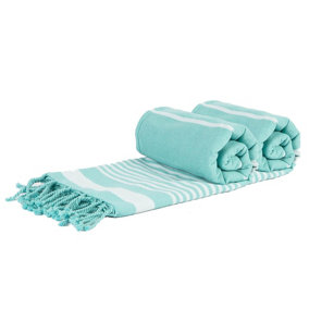 Nicola Spring - Deluxe Cotton Turkish Bath Towels - Sky Blue - Pack of 2
