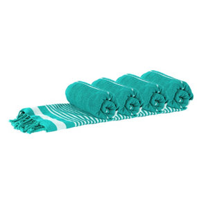 Nicola Spring - Deluxe Cotton Turkish Bath Towels - Turquoise - Pack of 4