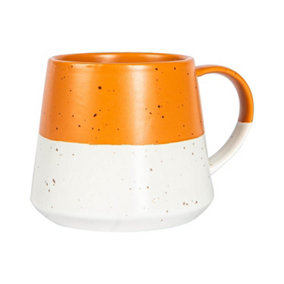 Nicola Spring - Dipped Flecked Stoneware Belly Mug - 370ml - Burnt Orange