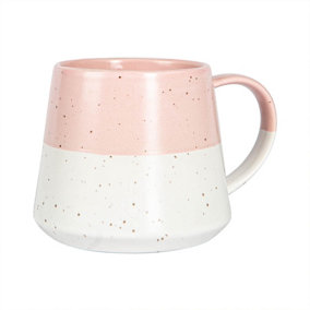Nicola Spring - Dipped Flecked Stoneware Belly Mug - 370ml - Dusty Pink