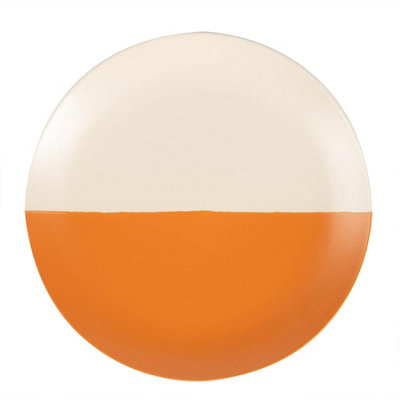 Nicola Spring - Dipped Flecked Stoneware Plate - 20.5cm - Burnt Orange