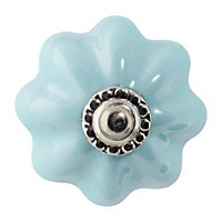 Nicola Spring - Floral Ceramic Cabinet Knob - Blue