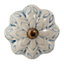 Nicola Spring - Floral Ceramic Cabinet Knob - Grey / White