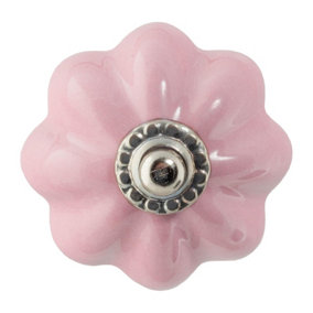 Nicola Spring - Floral Ceramic Cabinet Knob - Pink