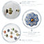 Nicola Spring - Floral Ceramic Cabinet Knobs - Light Blue - Pack of 6