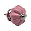 Nicola Spring - Floral Ceramic Cabinet Knobs - Pink - Pack of 6