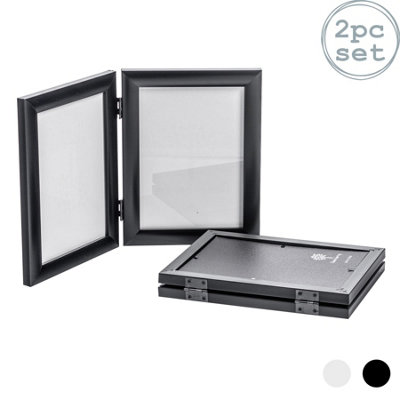 Nicola Spring - Folding 2 Photo Frames - 5 x 7" - Black - Pack of 2