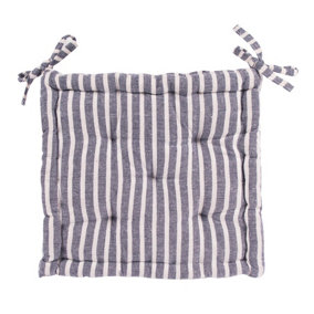 Nicola Spring - French Mattress Seat Cushion - 40cm - Blue Stripe