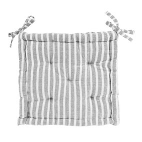 Nicola Spring - French Mattress Seat Cushion - 40cm - Grey Stripe
