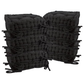 Nicola Spring - French Mattress Seat Cushions - 40cm - Black - Pack of 12
