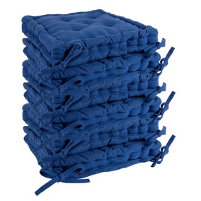 Nicola Spring - French Mattress Seat Cushions - 40cm - Blue - Pack of 6