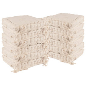 Nicola Spring - French Mattress Seat Cushions - 40cm - Cream - Pack of 12