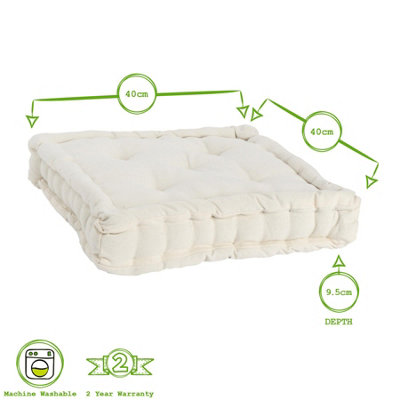 Nicola Spring - French Mattress Seat Cushions - 40cm - Cream - Pack of 12 - 3