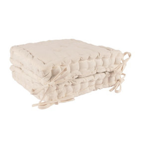 Nicola Spring - French Mattress Seat Cushions - 40cm - Cream - Pack of 2
