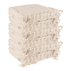 Nicola Spring - French Mattress Seat Cushions - 40cm - Cream - Pack of 6