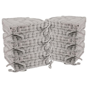 Nicola Spring - French Mattress Seat Cushions - 40cm - Grey - Pack of 12