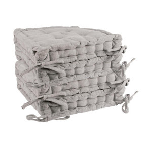 Nicola Spring - French Mattress Seat Cushions - 40cm - Grey - Pack of 4