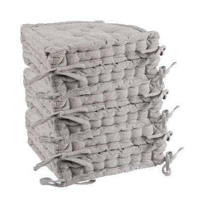 Nicola Spring - French Mattress Seat Cushions - 40cm - Grey - Pack of 6