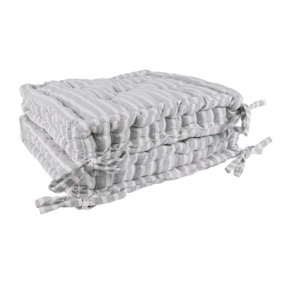 Nicola Spring - French Mattress Seat Cushions - 40cm - Grey Stripe - Pack of 2